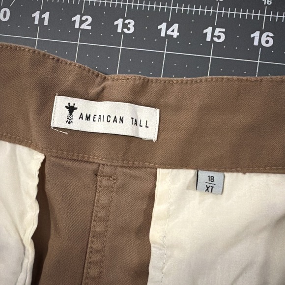 American Tall Pants - American Tall Khaki Chino Pants Women's 18 Brown Wide-Leg Cotton Stretch
